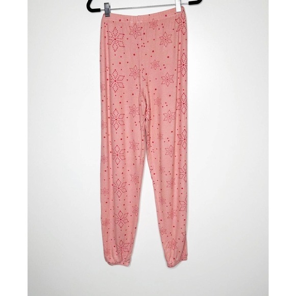 NWOT BP Print Brushed Knit Pajama Set Beauty Snowflake Dots Women's Pink Size M - Picture 6 of 7